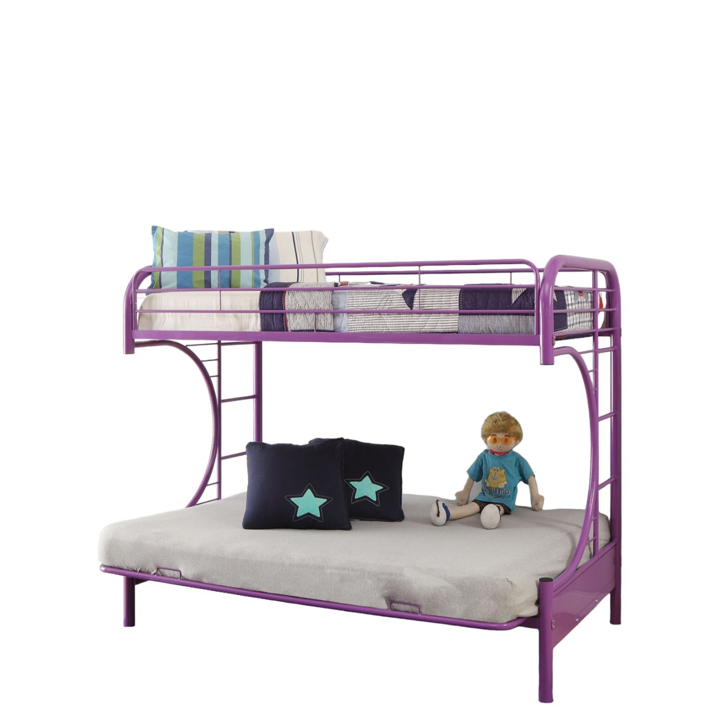 78" X 41" X 65" Twin Over Full Green Metal Tube Futon Bunk Bed