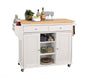 47" X 18" X 34" Natural And White Kitchen Island