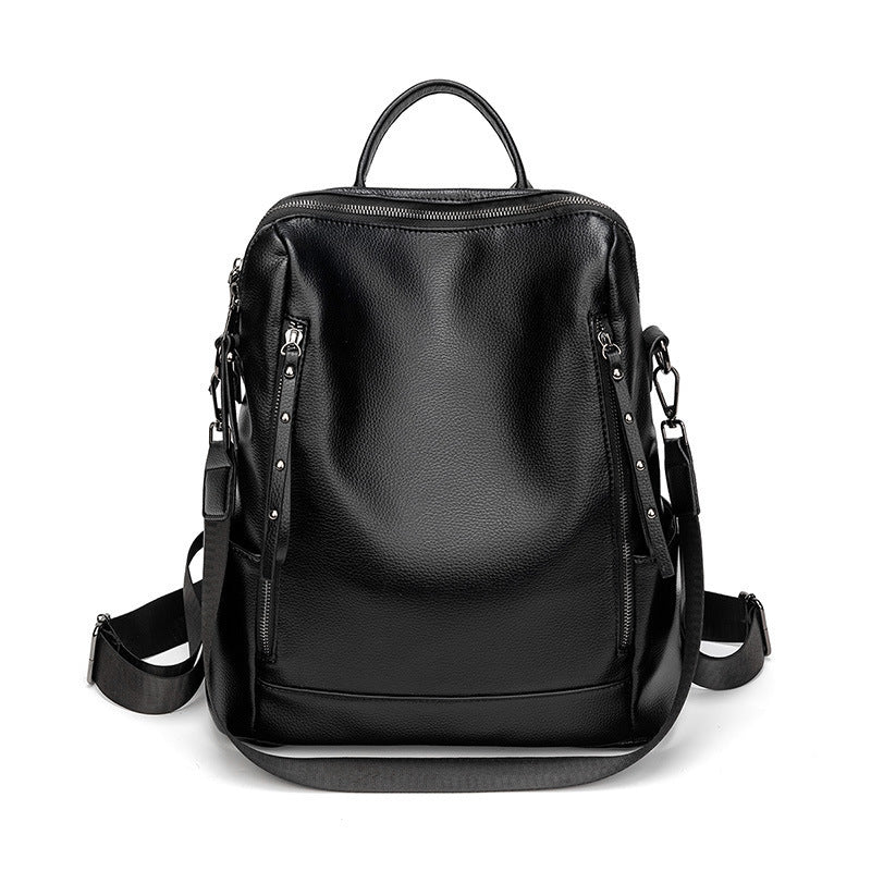 Trendy Backpack Women's Fashionable PU Soft Leather