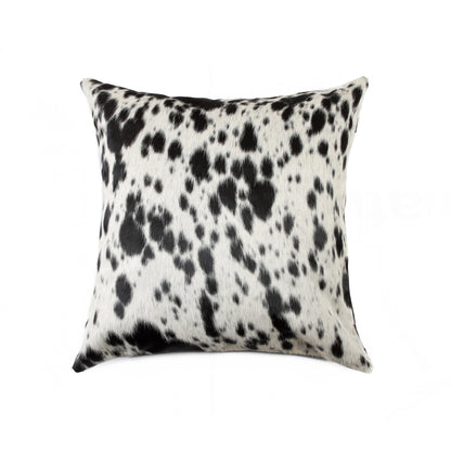 18" Black Cowhide Throw Pillow