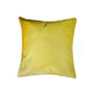 18" Yellow Cowhide Throw Pillow