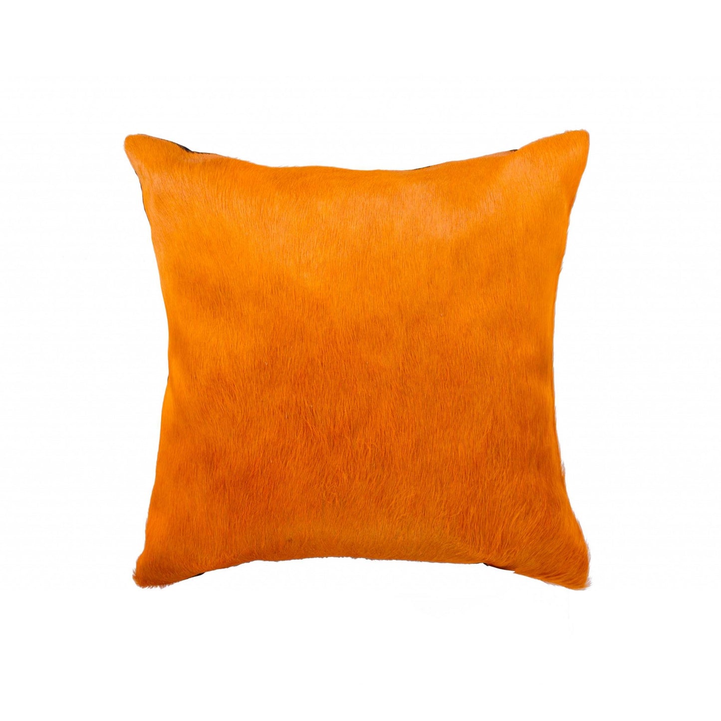 18" Yellow Cowhide Throw Pillow