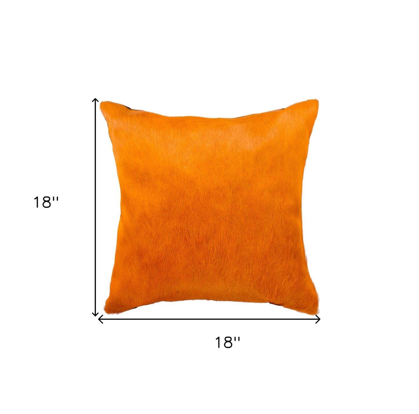 18" Yellow Cowhide Throw Pillow