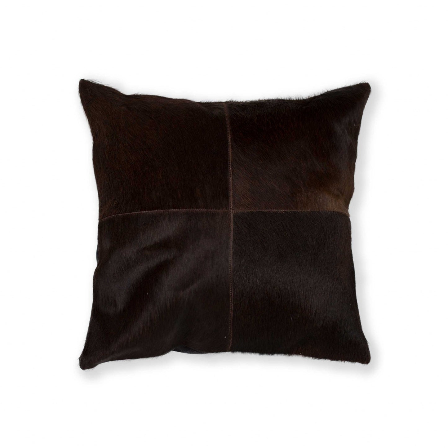 18" Black Cowhide Throw Pillow