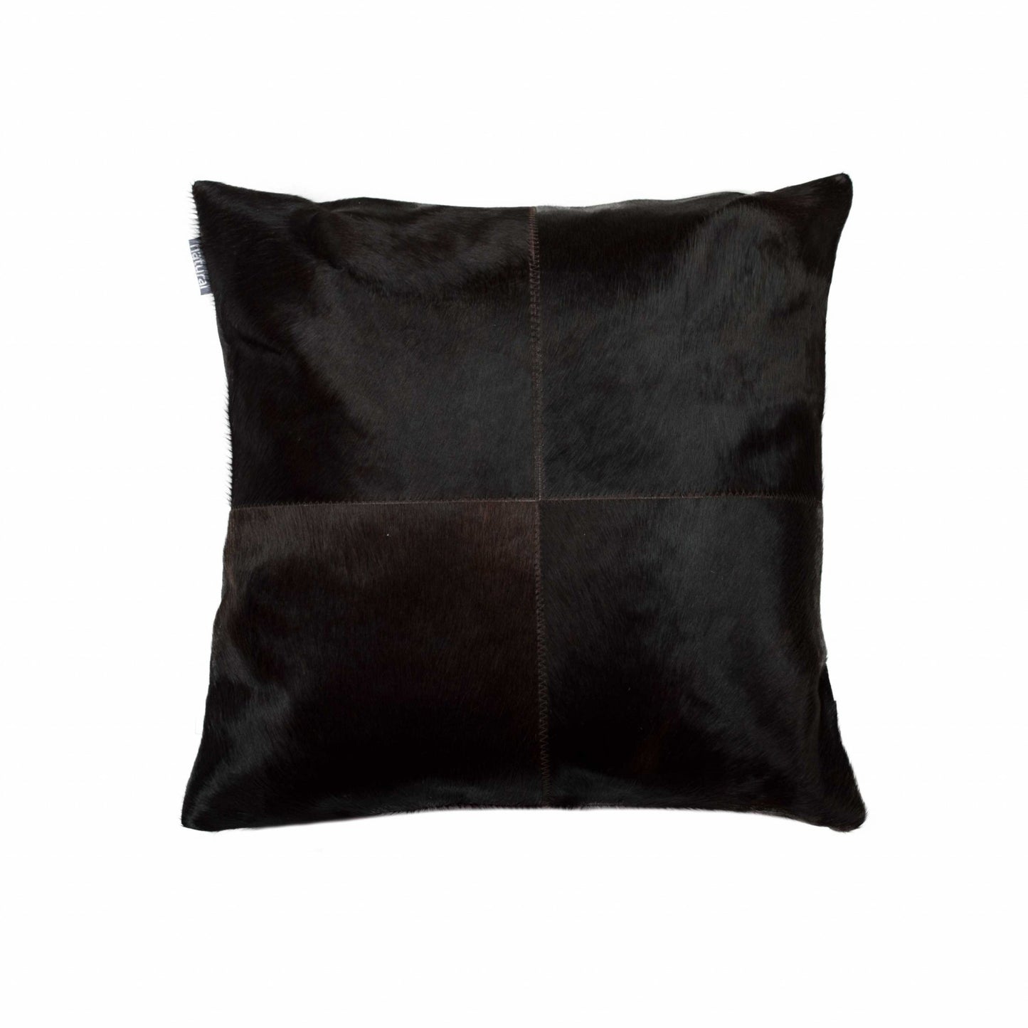 18" Black Cowhide Throw Pillow