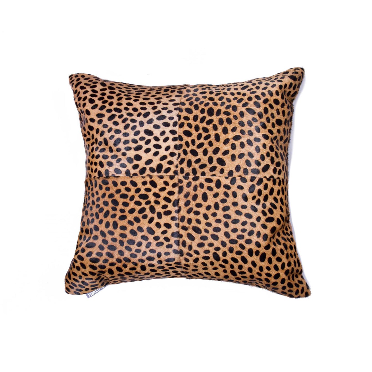 18" Orange and Black Cowhide Throw Pillow