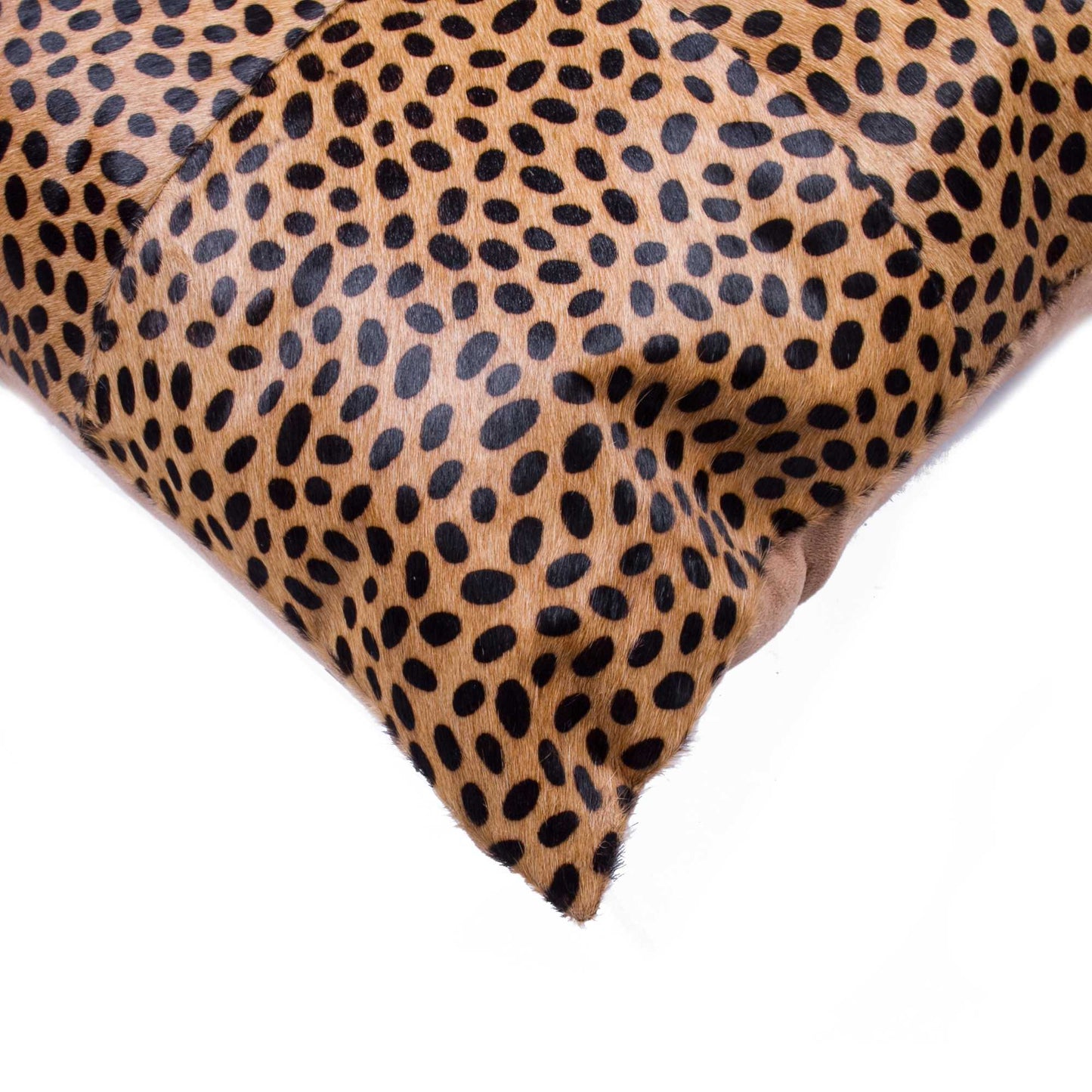 18" Orange and Black Cowhide Throw Pillow