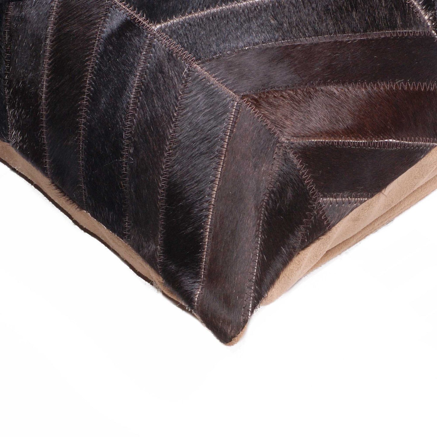 18" Chocolate Cowhide Throw Pillow