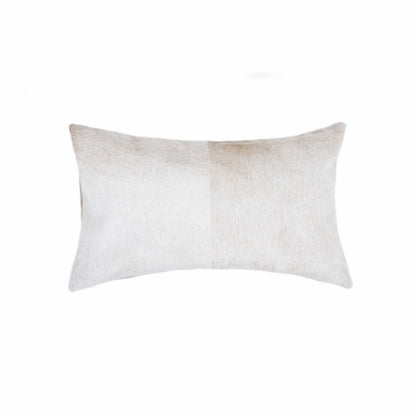 12" X 20" Natural Cowhide Throw Pillow