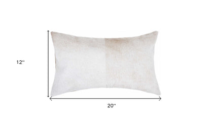 12" X 20" Natural Cowhide Throw Pillow