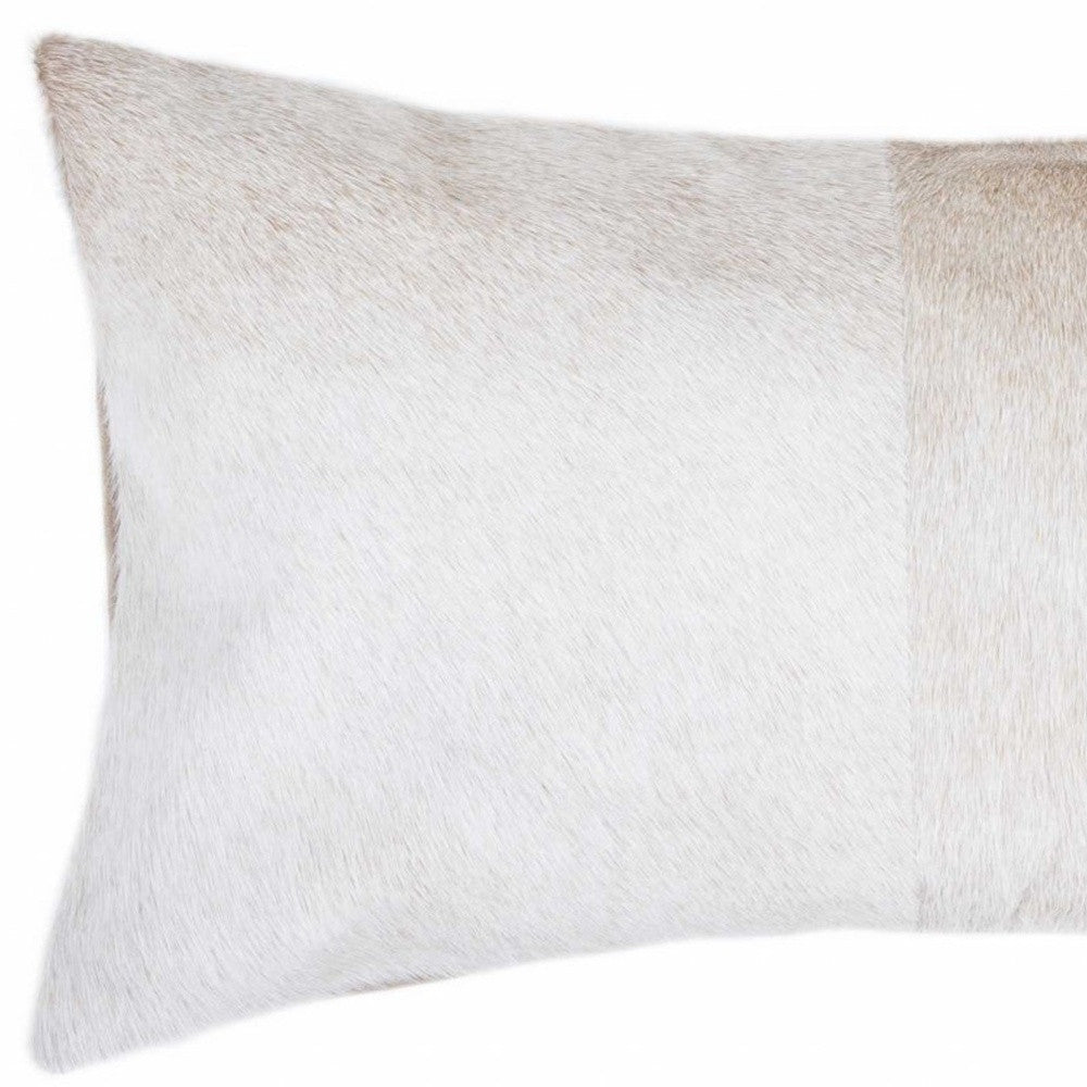 12" X 20" Natural Cowhide Throw Pillow