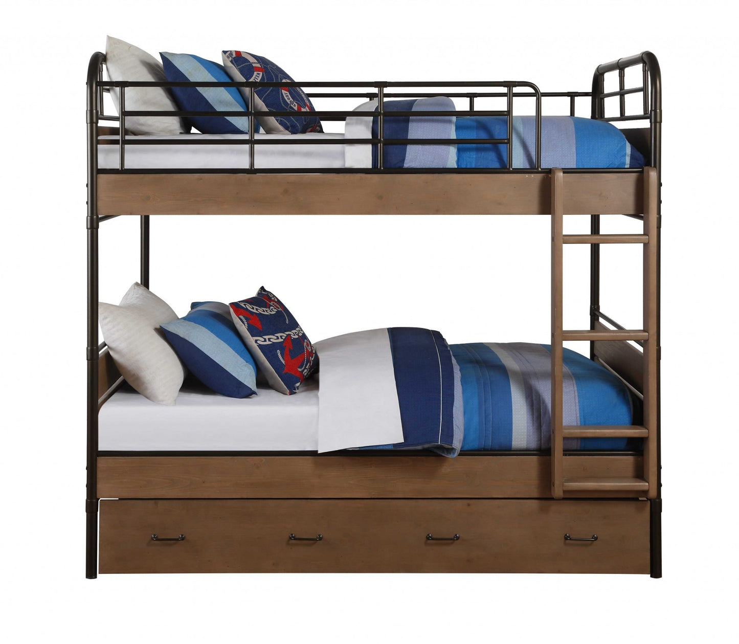 Oak Twin Industrial Bunk Bed