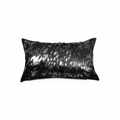 12" X 20" Navy Cowhide Throw Pillow