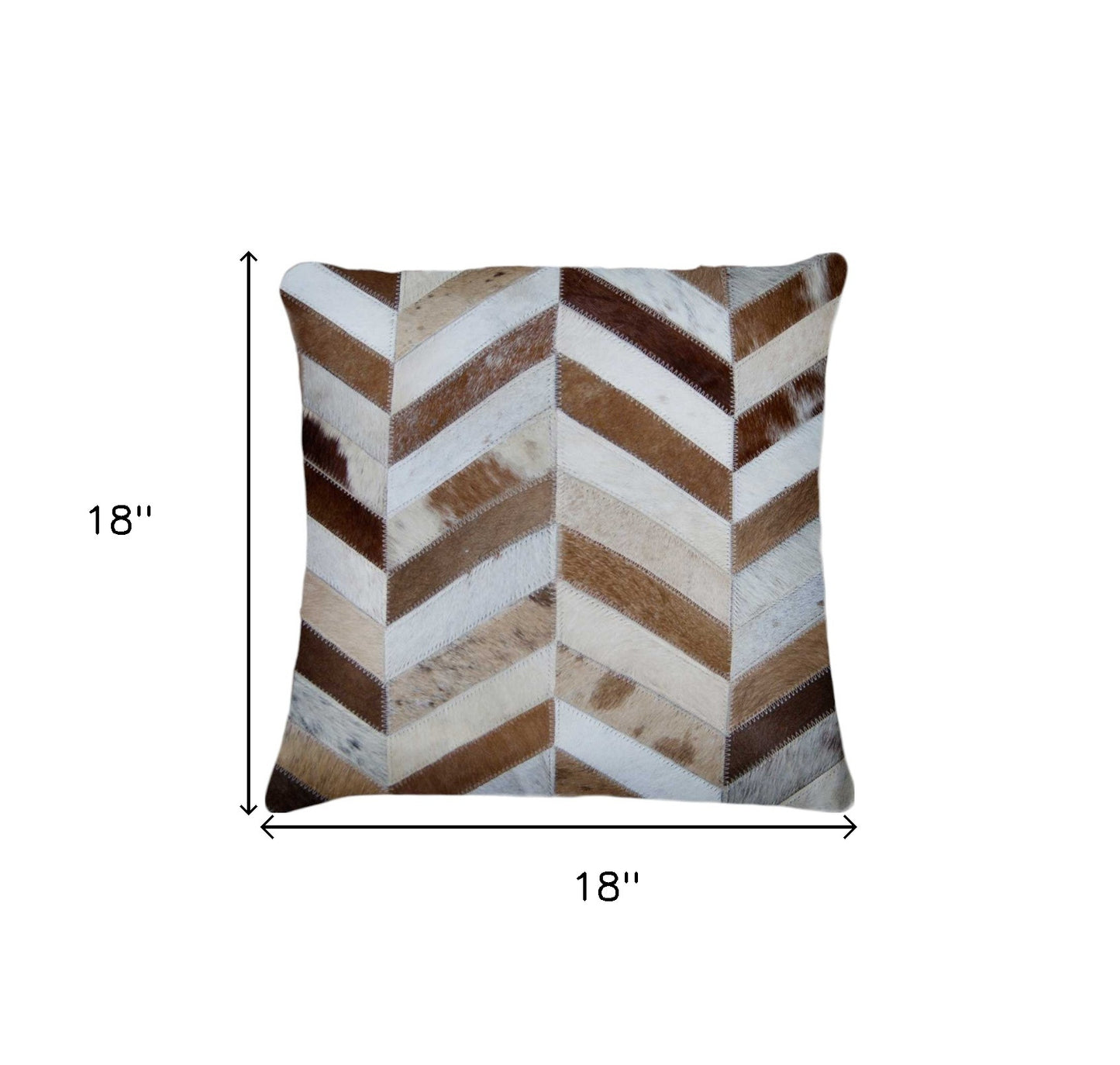 Set of Two Natural Striped Cowhide Throw Pillows