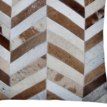 Set of Two Natural Striped Cowhide Throw Pillows