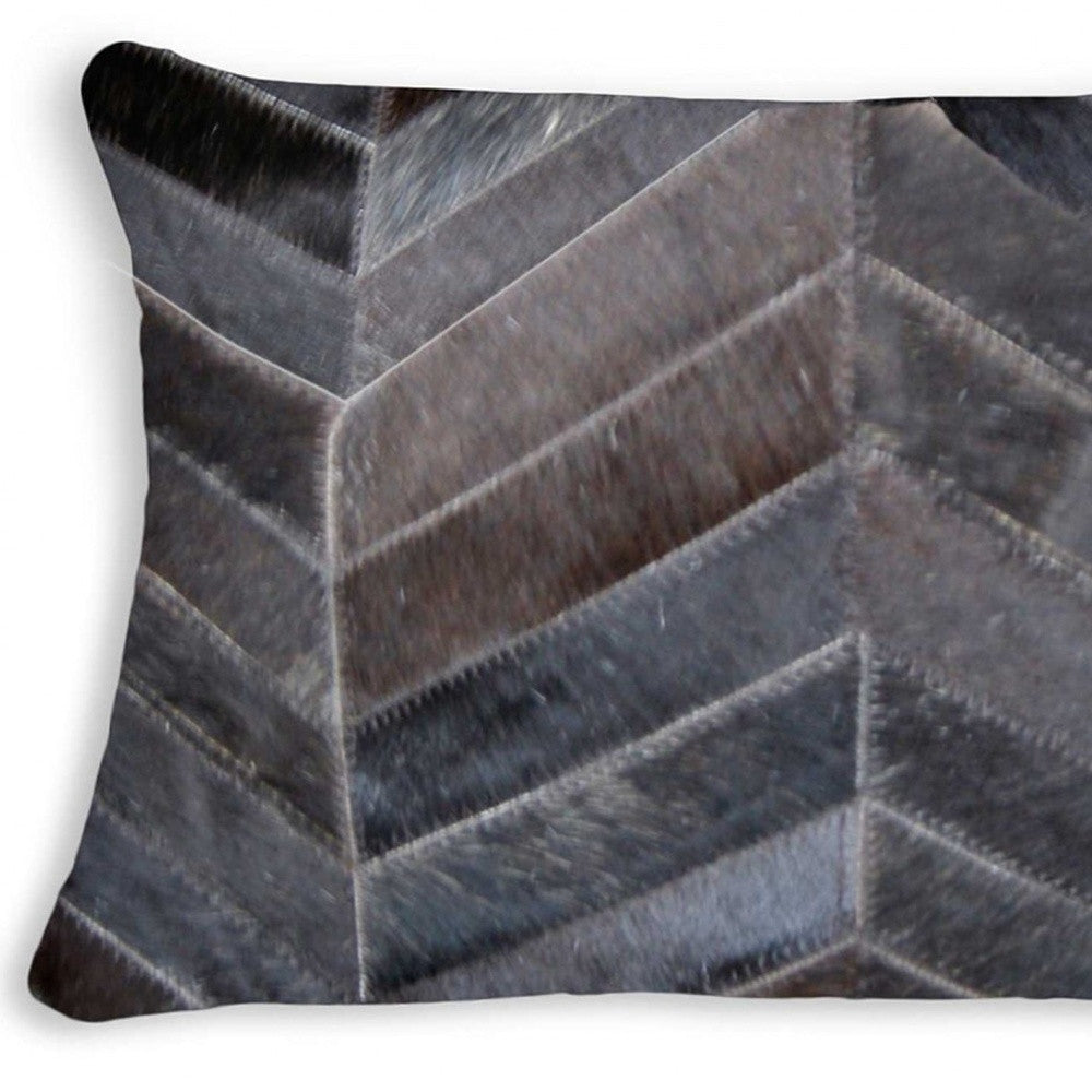 12" X 20" Navy Cowhide Throw Pillow