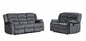 Three Piece Indoor Gray Microsuede Six Person Seating Set