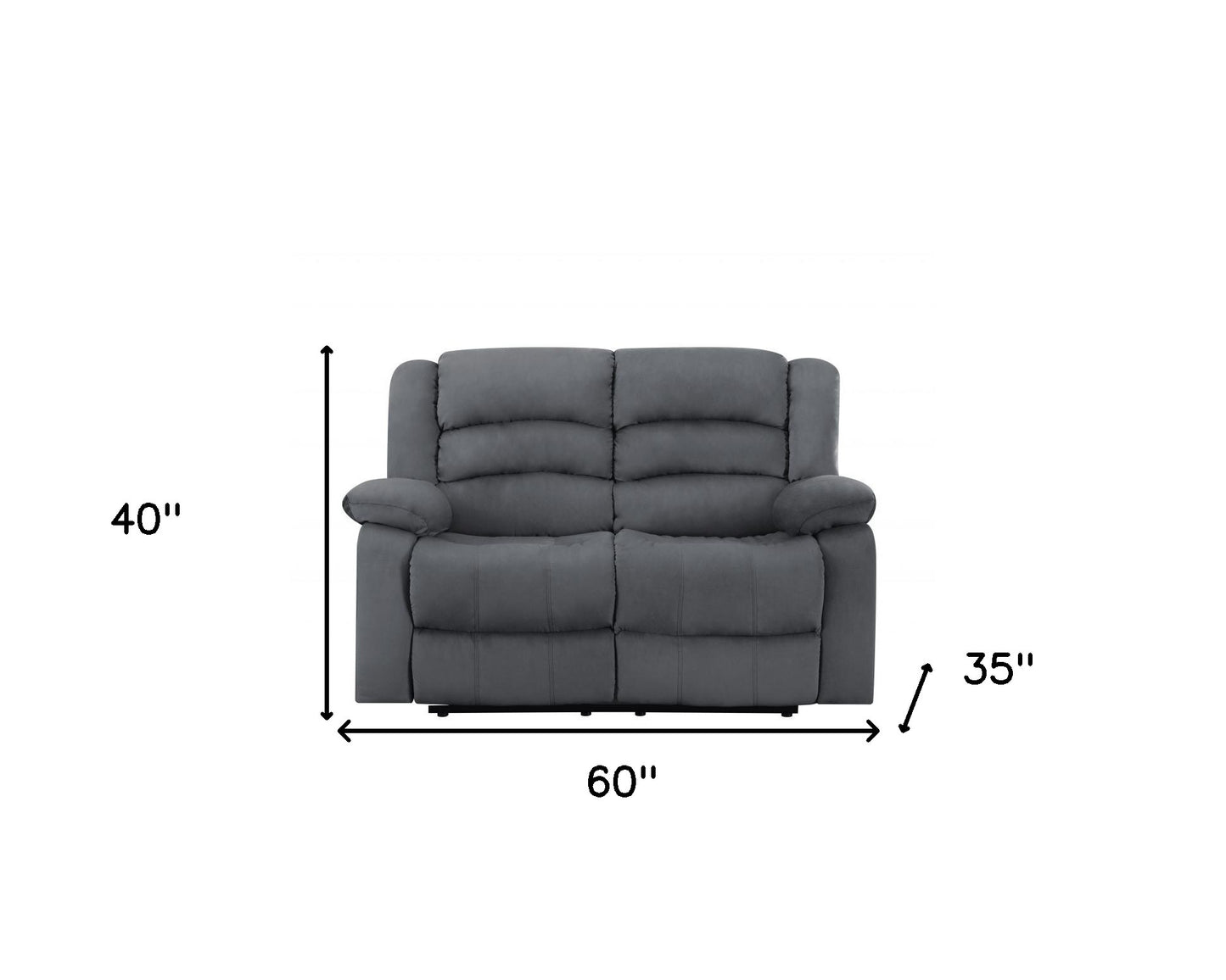 60" Gray Microfiber Power Reclining Loveseat