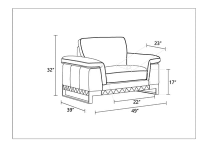 Three Piece Indoor Light Gray Italian Leather Six Person Seating Set