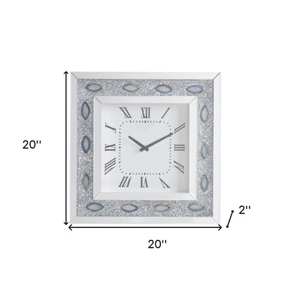 Mirrored Faux Crystal And Agate Wall Clock