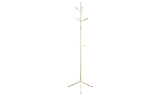 16.25" X 16.25" X 69" White Solid Wood  Coat Rack