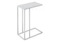 18.25" X 10.25" X 24" Chrome Metal Tempered Glass Accent Table