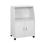 15.25" X 22" X 33" White Particle Board Laminate  Kitchen Cart