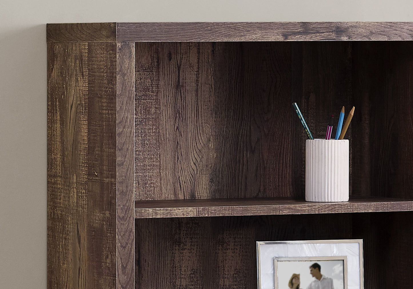 48" Dark Taupe Wood Bookcase