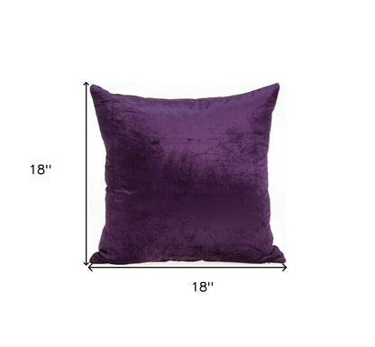 18" Purple Cotton Blend Throw Pillow