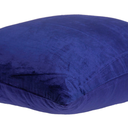 18" X 7" X 18" Transitional Royal Blue Solid Pillow Cover With Poly Insert