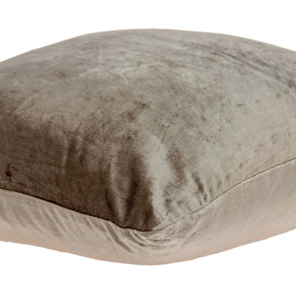 20" Taupe Cotton Blend Throw Pillow