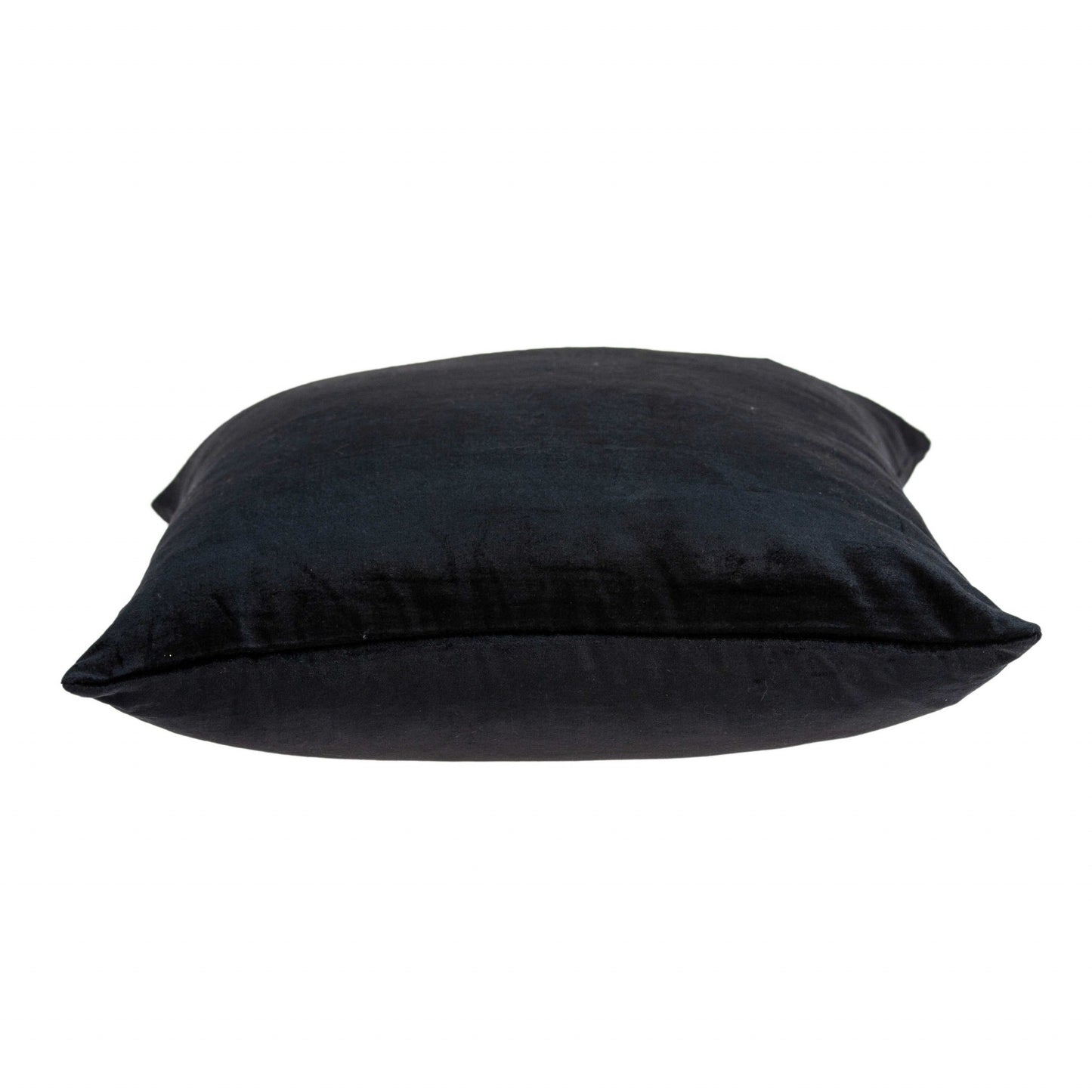 20" Black Cotton Blend Throw Pillow