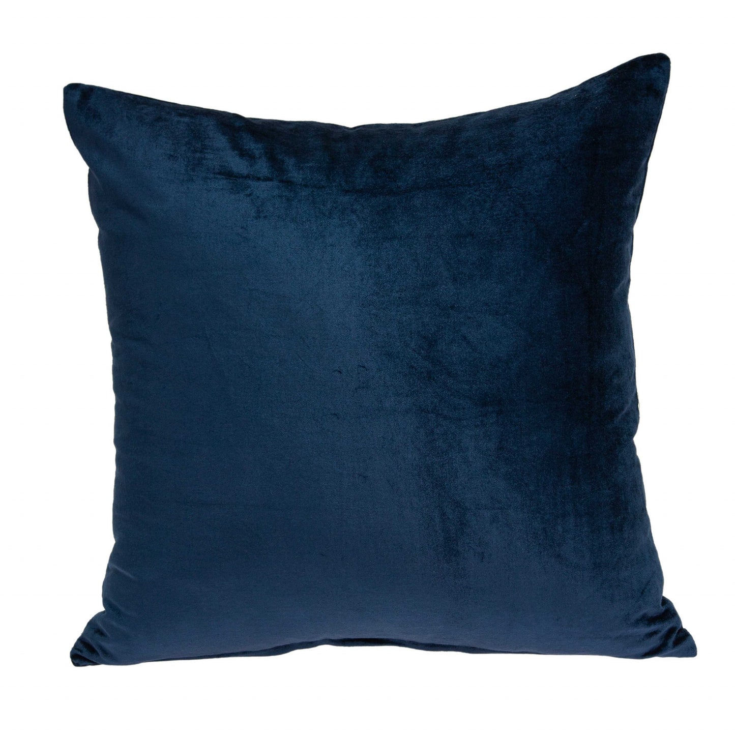 20" Navy Blue Cotton Blend Throw Pillow