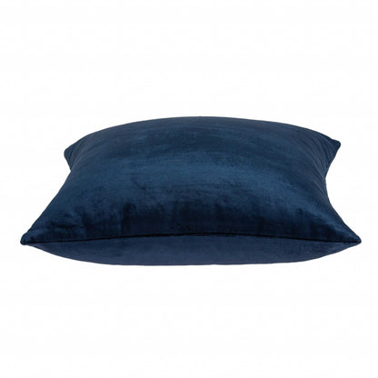 20" Navy Blue Cotton Blend Throw Pillow