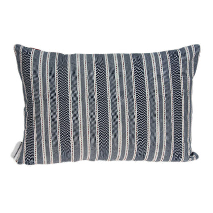 14" X 20" Gray Cotton Throw Pillow