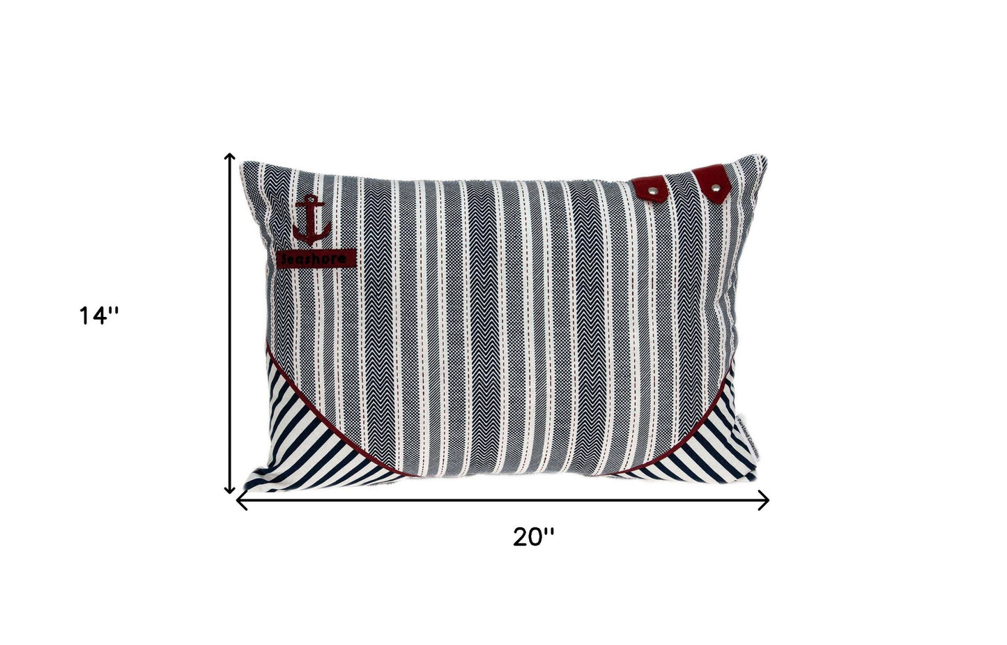 14" X 20" Gray Cotton Throw Pillow