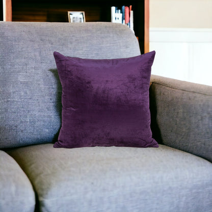 22" Purple Cotton Blend Throw Pillow