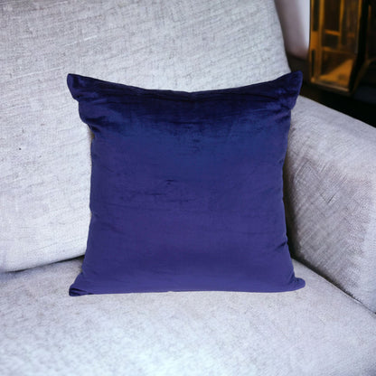 22" Royal Blue Cotton Blend Throw Pillow