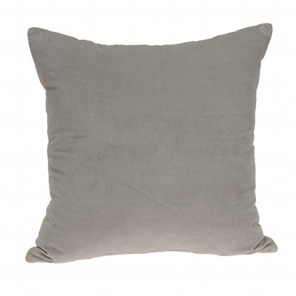 22" Gray Cotton Blend Throw Pillow