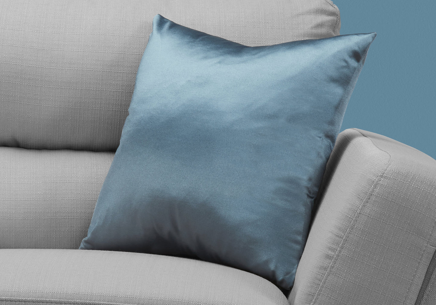 18" X 18" Blue Polyester Zippered Pillow