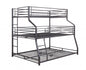 62" X 83" X 74" Gunmetal Metal Triple Bunk Bed  Twinfullqueen