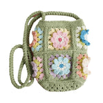 Load image into Gallery viewer, Fresh Flower Wool Crocheted Crossbody Small Hand-made Women&#39;s Bag
