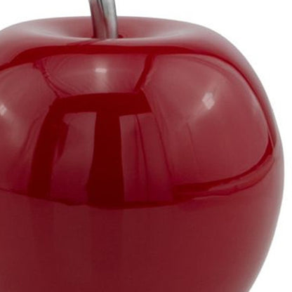 11" Red and Silver Aluminum Decorative Apple