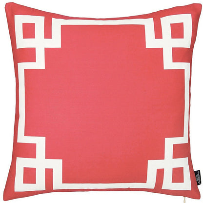 18" Red and White Throw Pillow Cover