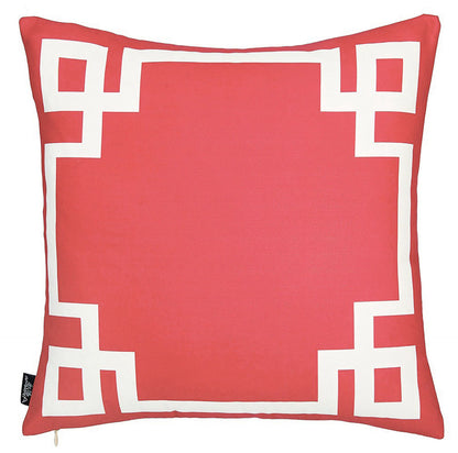 18" Red and White Throw Pillow Cover