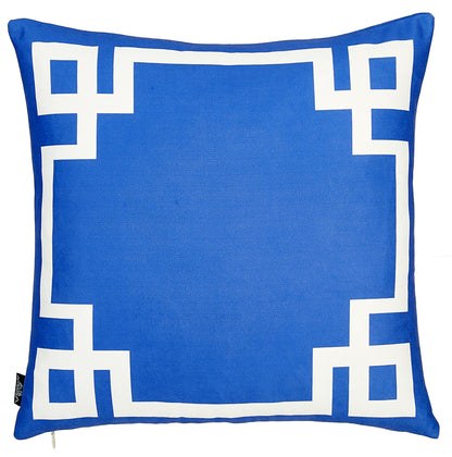 18" Blue and White Throw Pillow Cover