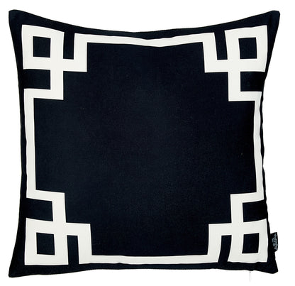 18" Black and White Throw Pillow Cover