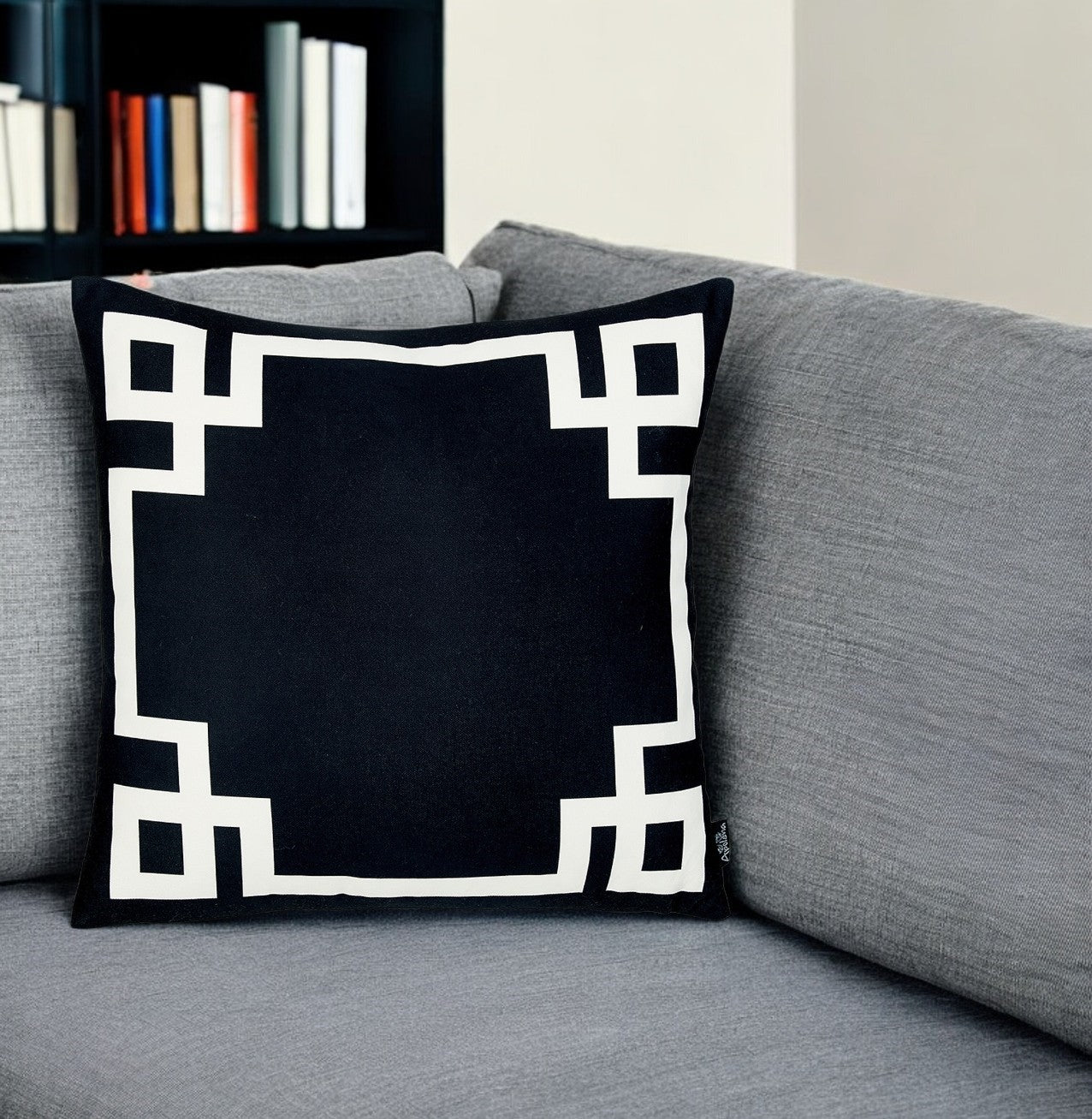 18" Black and White Throw Pillow Cover