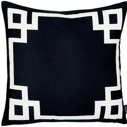 18" Black and White Throw Pillow Cover