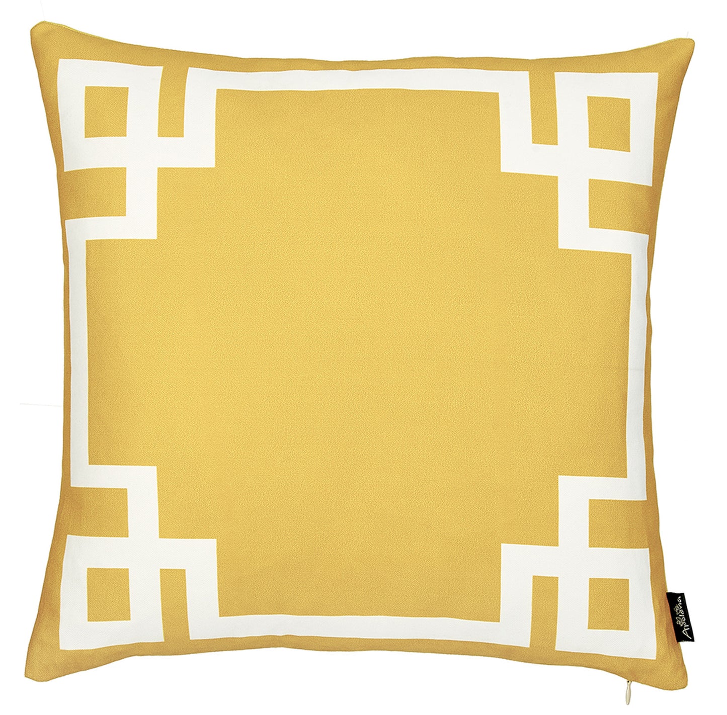 18" Yellow and White Throw Pillow Cover